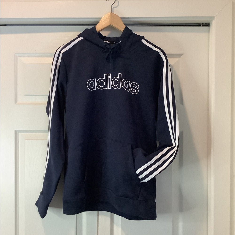 Adidas Men's Classic Hoodie Sweater Center Logo Side Stripes New
